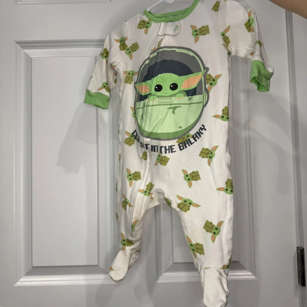 Kids Star Wars Grogu‎ Cutest in the Galaxy Footed Pajamas Size 3-6 Months